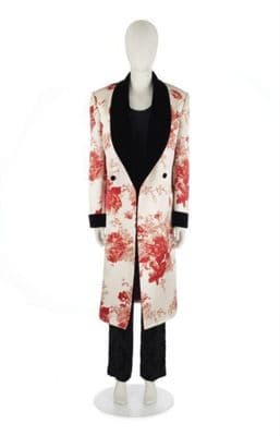 Cream Silk Floral Print Kimono Coat