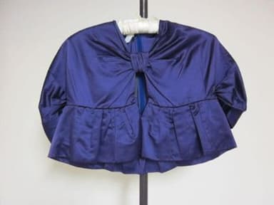 Royal Blue Silk Taffeta Cropped Balloon Jacket