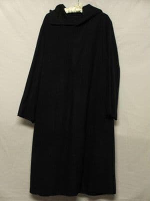 Black Wool Oversized Hooded Coat