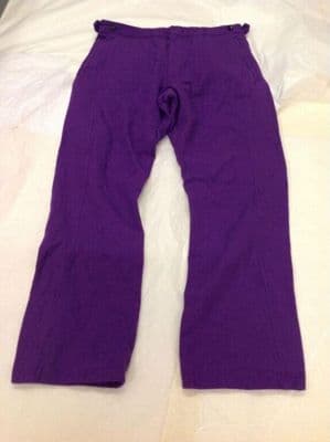 Deep Purple Cotton Jersey Wide-Leg Trousers