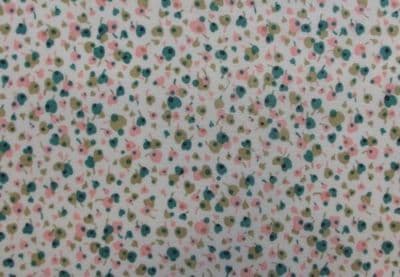 White Cotton Ditsy Print Textile Sample