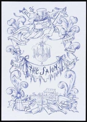 Blue Ballpoint Pen Baroque Scrollwork Design