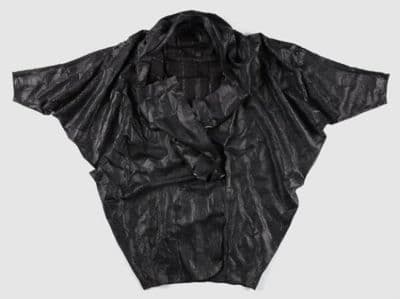 Black Radiata Snakeskin Cape and Shorts Ensemble