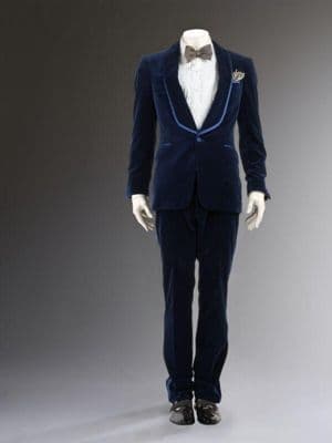 Navy Blue Silk Velvet Dinner Suit