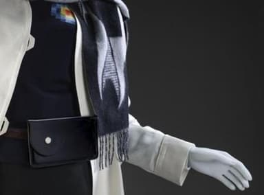 Black Leather Structured Crossbody Bag