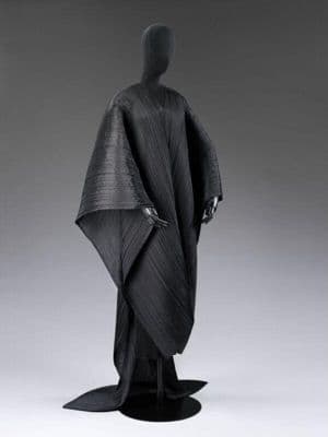 Charcoal Gray Pleated Polyester Wrap Dress