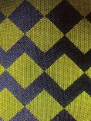 Chartreuse Polyester Men's Obi with Diamond Zigzag Pattern