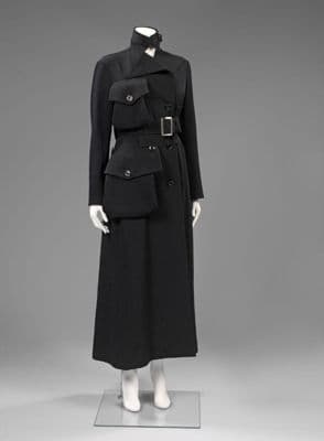 Black Wool Gabardine Deconstructed Trench Coat
