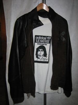 Black Synthetic Track Jacket Streetwear Ensemble