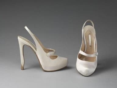 White Silk Satin Platform Slingback Heels