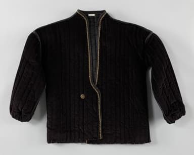 Black Quilted Velvet Bomber Jacket Gold Trim