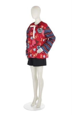 Red Cotton Blend Athletic Shorts with Graphic Print