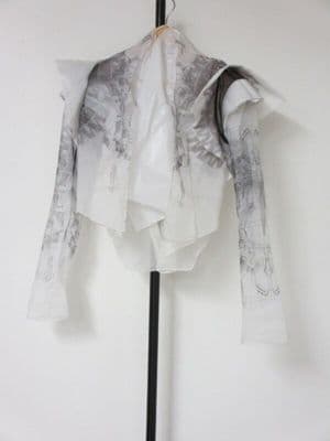 White Silk Organza Blouse with Metallic Lurex