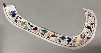 Cream Cotton Collar with Silk Floral Embroidery