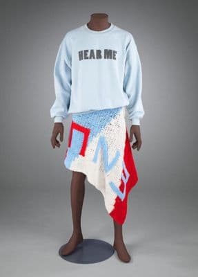 Light Blue Cotton Sweatshirt Asymmetrical Skirt Ensemble