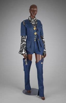 Navy Blue Hessian Military Jacket Ensemble