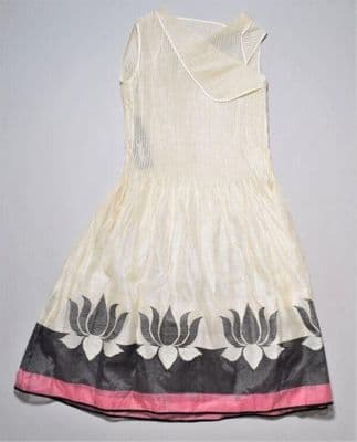 Hand-Woven Silk Sleeveless Midi Dress with Flared Skirt
