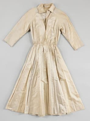 Cream Acetate Fit and Flare Raglan Sleeve Dress