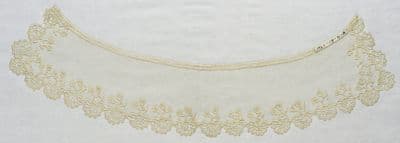 Cream Linen Detachable Collar with Net Appliqué