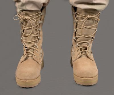 Pair of combat boots worn by Adm. Michelle Howard as rear admiral (lower half)