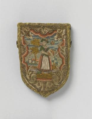 Sage Green Silk Embroidered Drawstring Purse