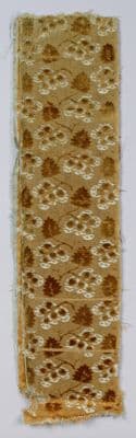 Golden Yellow Silk Velvet Fragment with Floral Motifs