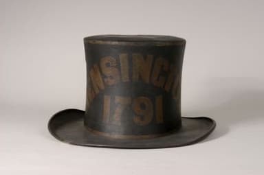Black Leather Fire Brigade Top Hat