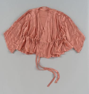 Coral Pink Satin Wrap Blouse