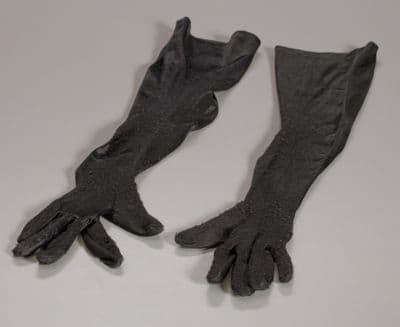 Charcoal Gray Synthetic Opera Performance Gloves