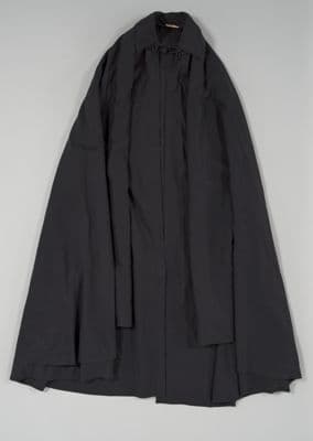 Black Wool Twill Dramatic Evening Cape