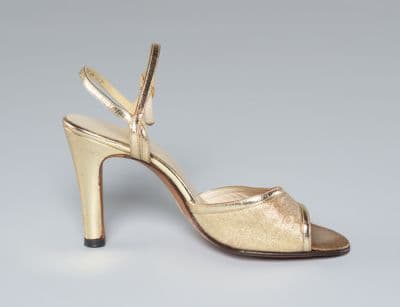 Gold Metallic Strappy High Heel Sandal