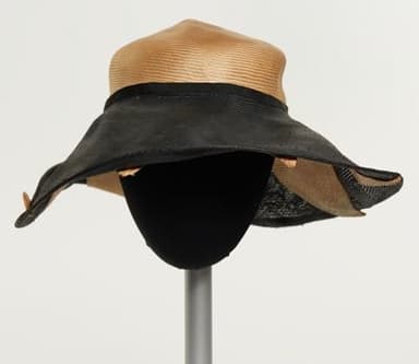 Two Tone Straw Hat with Star Underbrim