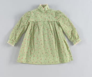 Child's Green Gingham Dress with Pink Pinafore