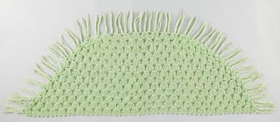 Pale Green Acrylic Crochet Semicircular Shawl