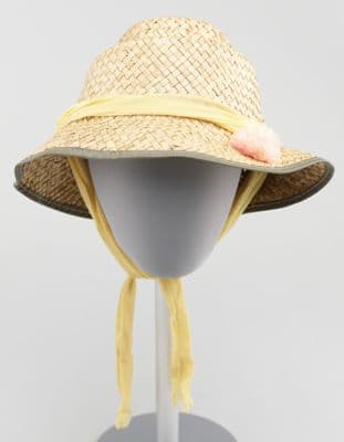 Natural Straw Sun Hat with Yellow Band