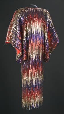 Sequined Striped Performance Caftan Dress