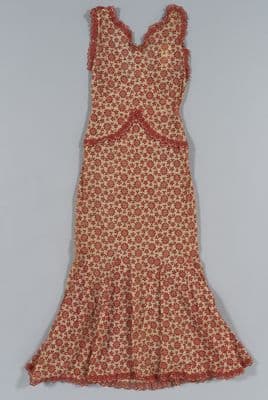 Red and White Cotton Eyelet Summer Dress