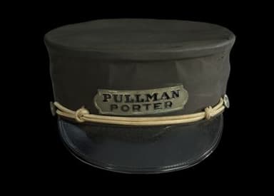 Olive Green Wool Felt Pullman Porter Cap