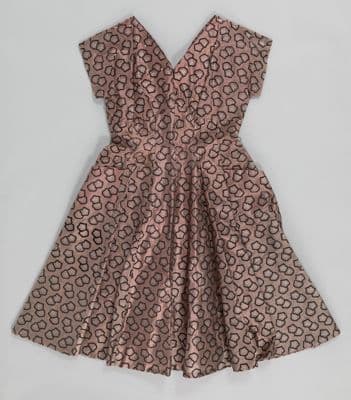 Mauve floral dress and belt with black capelet