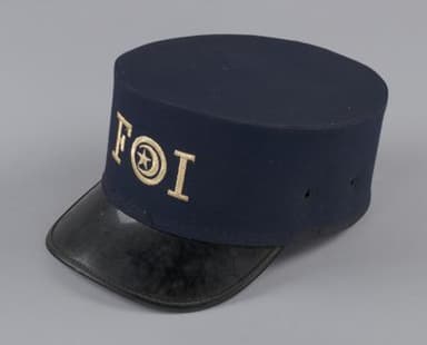 Navy Blue Wool Military Cap with Gold Details