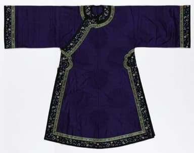 Deep Navy Silk Gauze Chinese Court Robe