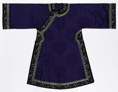 Deep Navy Silk Gauze Chinese Court Robe