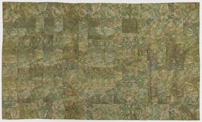 Olive Green Silk Brocade Buddhist Monk's Kesa