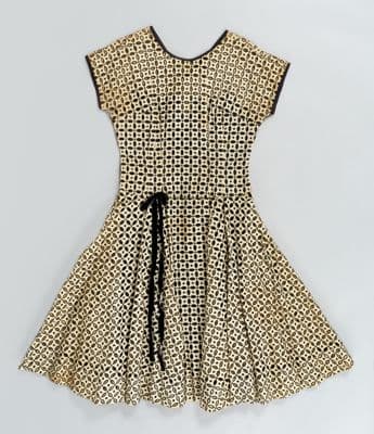 Cotton Eyelet Dress with Black Flocking