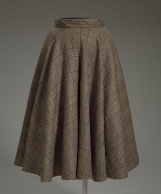 Brown Wool Tweed Wide-Leg Culottes