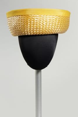 Golden Yellow Woven Raffia Pillbox Hat