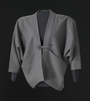 Oversized Charcoal Grey Pinstriped Wool Blazer
