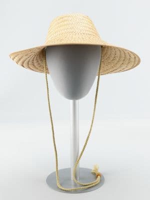 Woven Straw Wide-Brim Sun Hat with Braided Cord