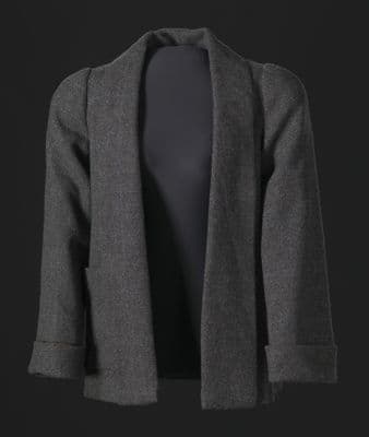 Charcoal Grey Wool Silk Minimalist Blazer