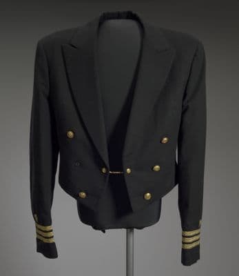 Navy Blue Wool Military Dress Jacket Gold Buttons